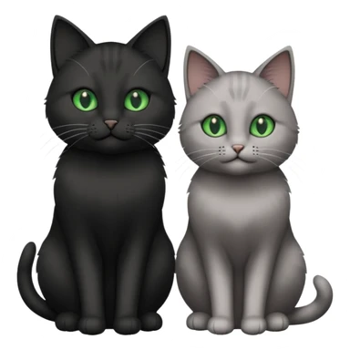 You can make an emoji of two cats looking at each other, one black and the other gray. sticker