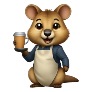 quokka wallaby barista sticker