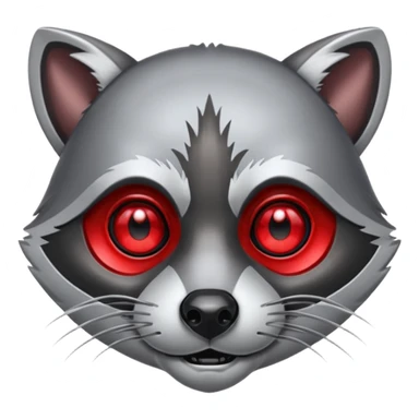 Cyborg racoon face red eyes sticker