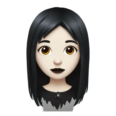 goth girl that has pale white skin and Long Dark Red hair and has fringe bangs sticker