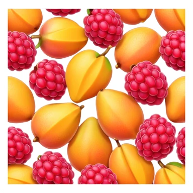 Create a raspberry with a mango texture sticker
