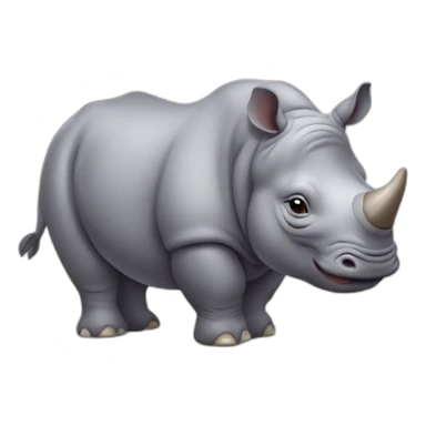 Cute little chubby Rhino sticker