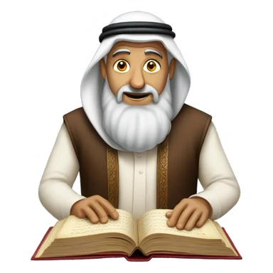 old rich arab reading book sticker