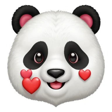 Panda with hearts and heart eyes sticker