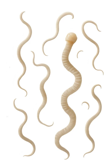 PARASSITI COME LA TENIA FLUTTUANO IN ARIA, iperrealistico 4k sticker