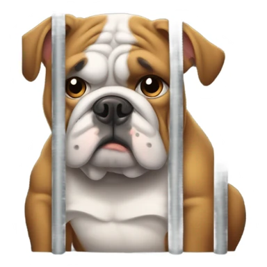 bulldog in jail sticker