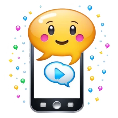 speech balloon + sparkles + mobile phone sticker
