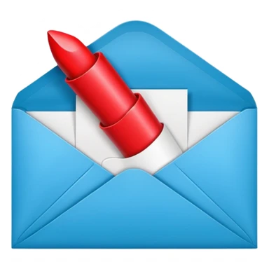 closed envelope with lipstick kiss print sticker