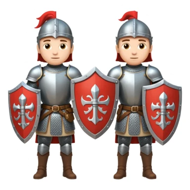 medieval soldiers 2 people with shields prepare for battle sticker