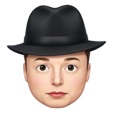 elon musk wearing a black "MAGA" hat sticker