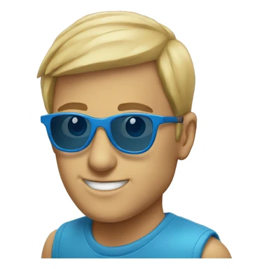 Blue sunglasses sticker