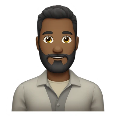 Cara de un chico delgado barba canosa pelo negro corto por abajo y màs largo por arriba pelo moreno con barba corta canosa sticker