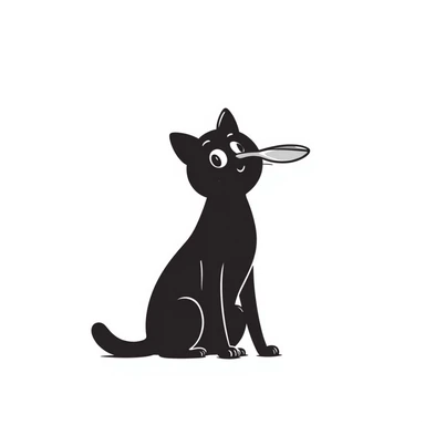playful cat balancing a spoon on its nose sticker