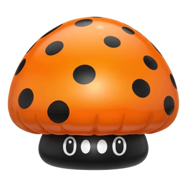   jeff koons orange and black polka dot mushroom inflatable  sticker