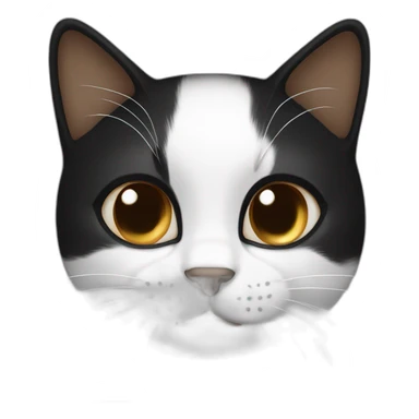 photo black white brown cat smile sticker