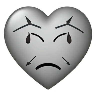 Sad face Heart with arrows sticker