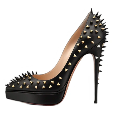 VALENTINO Tan-go PLATFORM PUMP black spikes sticker