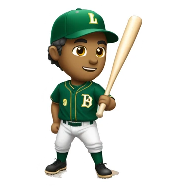 León bateando uniforme de béisbol sticker