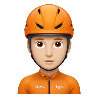bicycle racer helmet orange sticker