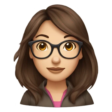 femme brune lunettes qui fait du barebow, cheveux mi long, brun sticker