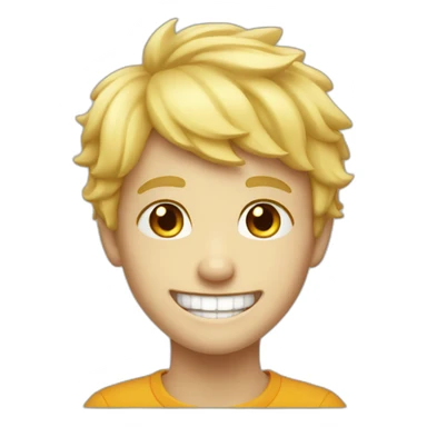 blond boy smiling with shining teeth sticker