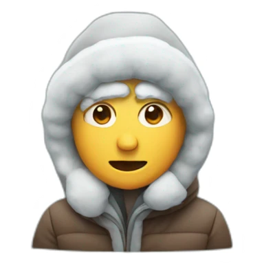 person who is cold with snow  sticker