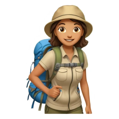 woman hiking in the woods in the sunshine sticker