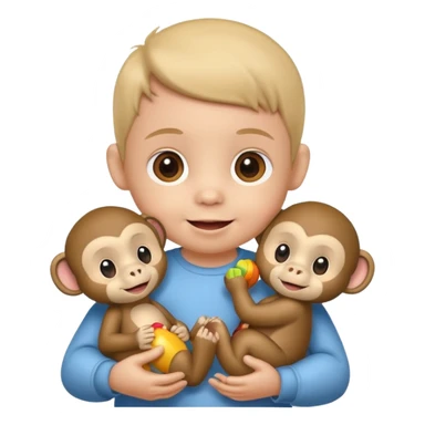 Baby with Monkey. sticker