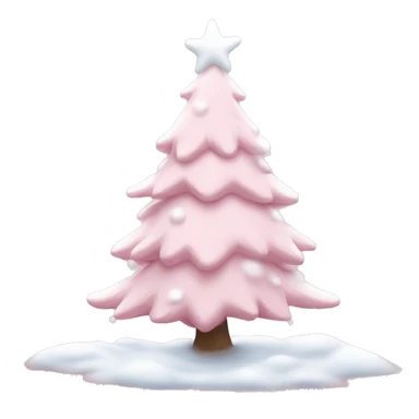 Light pink Christmas tree with snow sticker