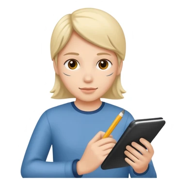 create a realistic emoji of a person with a protocol in his hand writing something down sticker