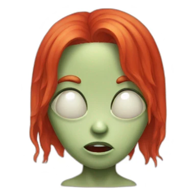 Crying alien with red hair sticker