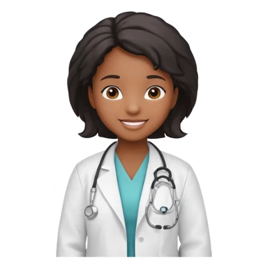 black girl child doctor sticker