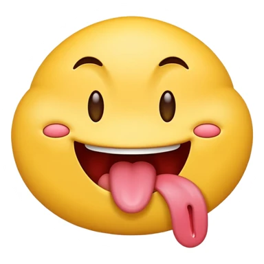 Emoji with tounge out and drool sticker