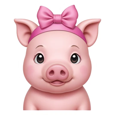 the pig with the pink ribbon on her head sticker