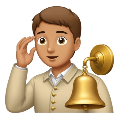 a man rings a bell sticker