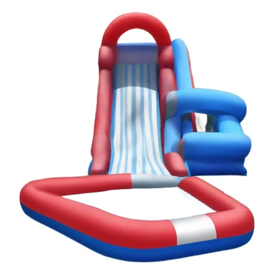 Blue and red inflatable water slide sticker