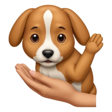 hand petting dog sticker
