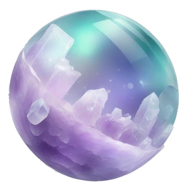 Pastel white iridescent fluorite crystal orb sticker