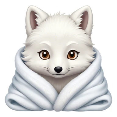 Arctic fox cozy in blanket  sticker