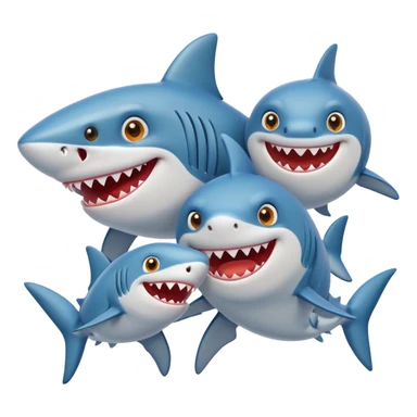 Funny shark family sticker