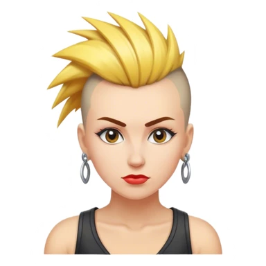 mulher branca de cabelo moicano sticker