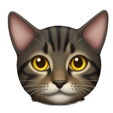 Black and brown tabby cat with yellow eyes sticker