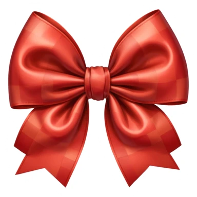 Red brown checked Bow sticker