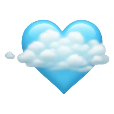 Light blue heart with clouds sticker