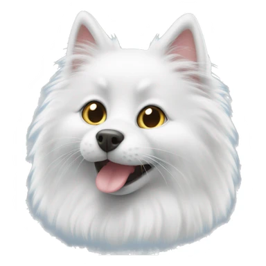White fluffy spitz and Russian blue cat sticker