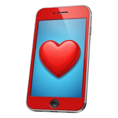 red heart on iphone screen sticker