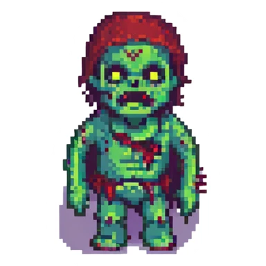 zombie, pixel art style sticker