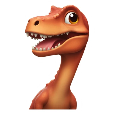 A little dinosaur blowing red hair sticker