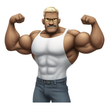 Flexing cyborg bicep and forearm with circuits and shocks sticker