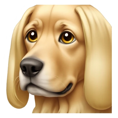 dog with long blonde hair sticker
